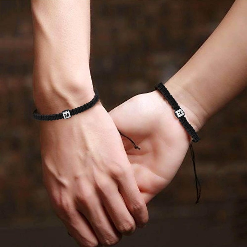 Btysun Initial Bracelets for Women Men Gifts for Her Teen Girl Best Friend Birthday Graduation Dainty Braided Bracelets Letter A-Z Charm Adjustable Link Mother's Day Jewelry Mom Christmas Gifts Valentine's Day Jewelry - Image 2